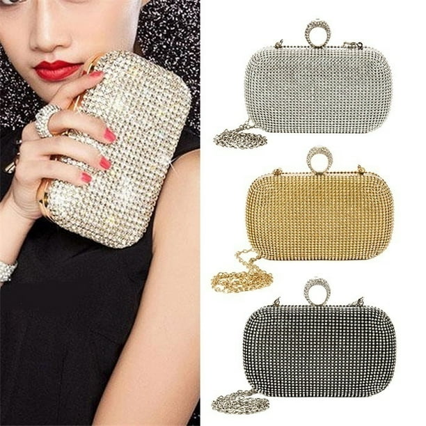 Ladies Sparkly Diamante Clutch Bag Bridal Wedding Evening Prom Handbag Box Purse Ladies Sparkly Diamante Clutch Bag Bridal Wedding Evening Prom Handbag Box Purse